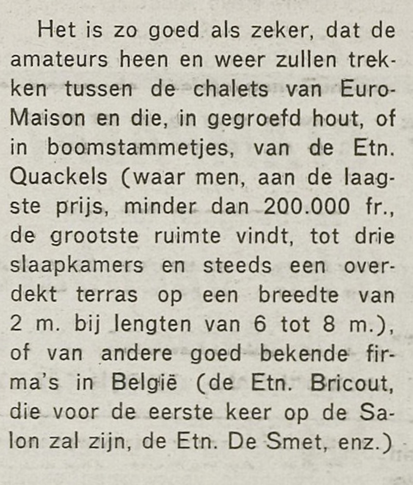 Artikel van 1971 over Quackels Woningbouw in de Ardennen
