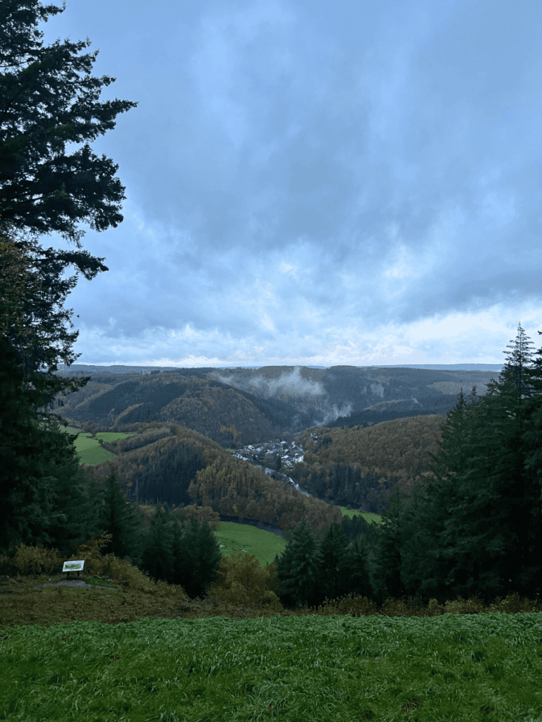 Uitzicht over de valei van nadrin, vlakbij onze vakantiewoning in Luxemburg.